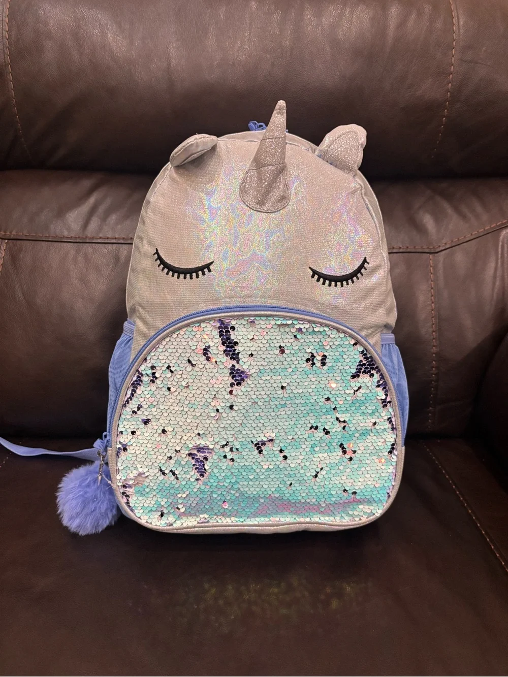 New with tags Cat & Jack Girls Unicorn Sequin Backpack in Lavender and Mint